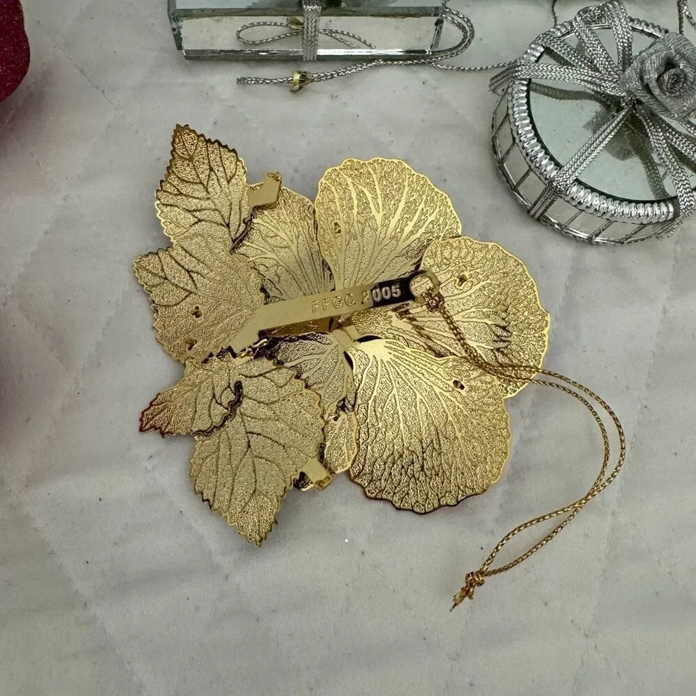 Christmas Ornaments Birds, Mirrored Gift boxes, Reindeer, Orchid